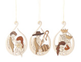 Nativity Birth of Christ Wooden German Christmas Ornaments - Set of 3 – Christmas ornament by Kuhnert