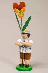 Gray Flower Boy German Figurine – Christmas ornament by Zeidler Holzkunst GmbH