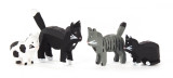 Wooden Mini Cats Kittens German Figurine 4 Piece Set – Christmas ornament by Reifendreherei Harald Lorenz