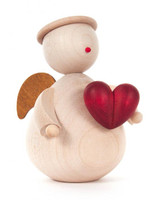 Wooden Angel with a Heart Figurine – alternate view of the Christmas ornament