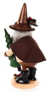 Bearded Gnome with Christmas Tree German Smoker – alternate view of the German Christmas smoker