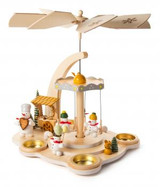Playing Snowmen at Christmas Market German Carousel Tea Light Pyramid – alternate view of the Christmas pyramid