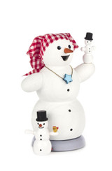Snowlady Mother and Baby Snowmen German Incense Smoker – German Christmas smoker by Kuhnert