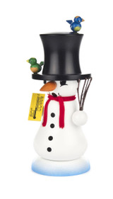 Snowman Freezing Weather with Birds German Smoker – German Christmas smoker by Drechslerei Schalling