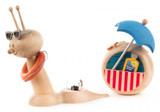 Wooden Snail Sunbathe Beach Incense Smoker | 6 Inches Tall – alternate view of the German Christmas smoker