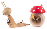 Wooden Snail Good Luck Mushroom German Smoker – alternate view of the German Christmas smoker