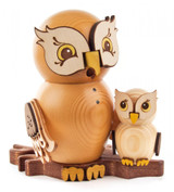Whimsical Owl with Baby Owlet German Smoker – German Christmas smoker by Kuhnert