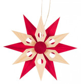 Red Natural Wooden Star Christmas Ornament – Christmas ornament by Udo Rudolph