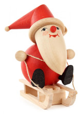 Santa Sled Wooden German Figurine – alternate view of the Christmas ornament