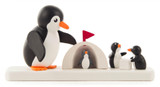Penguin Igloo Wooden German Miniature Figurine – Christmas ornament by Knut Dietze