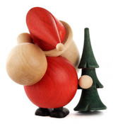 Santa Tree Wooden German Figurine – alternate view of the Christmas ornament