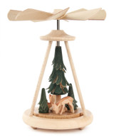 Mini Pyramid Carved Deer in Forest Trees PYD074X240X3