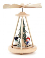Miniature Pyramid Winter Sports Snowmen | Warm Air Pyramid – alternate view of the Christmas pyramid