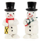 Pair Snowmen Wooden Lantern Tree German Figurines – Christmas ornament by Rudolf Gröschl
