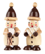 Natural Santa Pair Wooden Lantern Tree German Figurines – Christmas ornament by Rudolf Gröschl