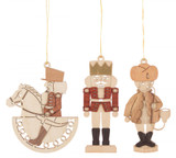 Set 3 Wooden German Christmas Motif Ornaments – Christmas ornament by Kuhnert