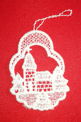 Winter Church Small German Lace Christmas Ornaments – Christmas ornament by Funke Stickerei GmbH
