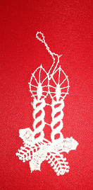 German Lace Christmas Candle Pair Ornament – Christmas ornament by Funke Stickerei GmbH