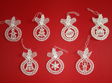 Seven German Lace Christmas Small Ornaments – Christmas ornament by Funke Stickerei GmbH