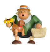 Sitting Lady with Dog German Smoker – German Christmas smoker by KWO