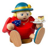 Sitting Lady with Coffee and Cake Incense Smoker | 5.9 Inches Tall – German Christmas smoker by Richard Glaesser