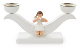 White Musical Angel German Candleholder – wooden candleholder