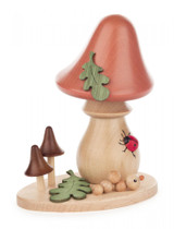 Natural Mushroom with Oak Leaf German Smoker – German Christmas smoker by Kuhnert GmbH