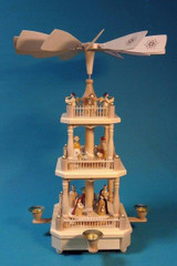 Natural Nativity Square German Pyramid 3 Level – Christmas pyramid by Richard Glaesser