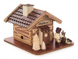 Forest Cabin Woodsman Chopping Wood German Smoker – alternate view of the German Christmas smoker