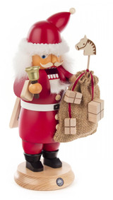 Santa with Sack and Bell German Christmas Nutcracker – alternate view of the German nutcracker