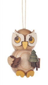 Owl With Tree Wooden German Ornament – Christmas ornament by Kuhnert