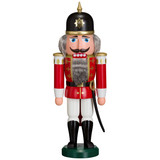 Red Soldier Sun Helmet German Nutcracker | 14.5 Inches Tall – German nutcracker by Seiffener Volkskunst eG