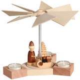 Santa with Sleigh German Pyramid Tealight – Christmas pyramid by Seiffener Volkskunst eG