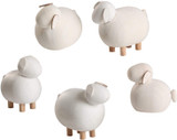 Miniature Wooden Sheep 5 Piece Figurine Original Ore Mountains – Christmas ornament by Seiffener Volkskunst eG
