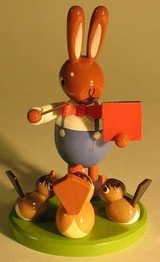 Rabbit Conducting Chorus Birds Figurine