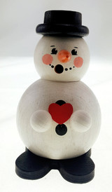 Snowman with a Heart Incense Smoker – alternate view of the German Christmas smoker