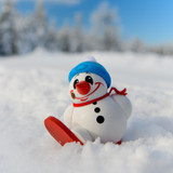 MINI Snowman on Skis German Smoker Incense Figure | 11cm – alternate view of the German Christmas smoker