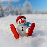 MINI Snowman Falling on Skis German Smoker Incense Figure | 11cm – alternate view of the German Christmas smoker