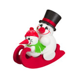 MINI Double Snowman on Sled German Smoker Incense Figure | 4.5 Inches | 12cm – alternate view of the German Christmas smoker