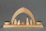 Birth of Christ Wooden Arch Candleholder – alternate view of the wooden candleholder