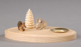Squirrel and Rabbit In the Forest Wooden Candleholder – alternate view of the wooden candleholder