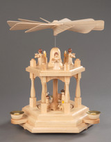 Natural Nativity Pyramid - Two Tier with Angels on Top – Christmas pyramid by Albin Preissler