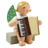 WENDT & KÜHN Blonde Angel Accordion Figurine Sitting – Christmas ornament