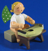 WENDT & KÜHN Blonde Angel Zither Figurine Sitting – alternate view of the Christmas ornament