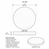 Circular Disk - Natural Wood - 2 3/8 Inch Diameter x 1/4" Tall – alternate view of the Christmas pyramid