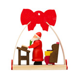 Ornament Bow Arch - Santa Claus Checking His List – Christmas ornament by Graupner Holzminiaturen