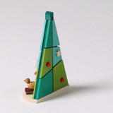 Child with Cat - Tree Shaped Wooden Ornament – alternate view of the Christmas ornament
