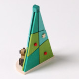 Child with Dog - Tree Shaped Wooden Ornament – alternate view of the Christmas ornament
