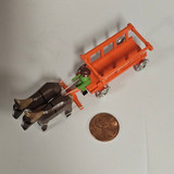 Horses Pulling Orange Cart - Wooden German Figurine – alternate view of the Christmas ornament