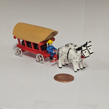 Horses Pulling Covered Wagon - Wooden German Figurine – alternate view of the Christmas ornament